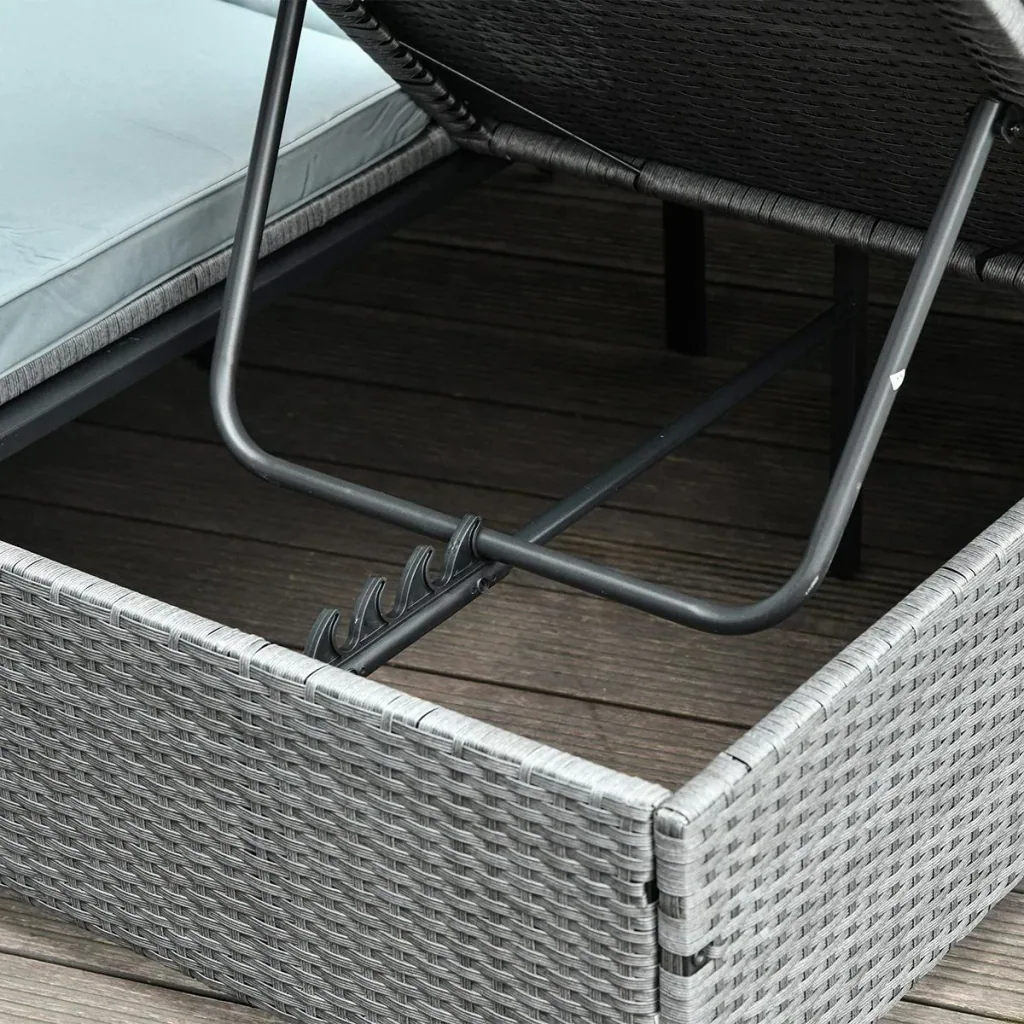 2-person garden lounger with sunroof grey