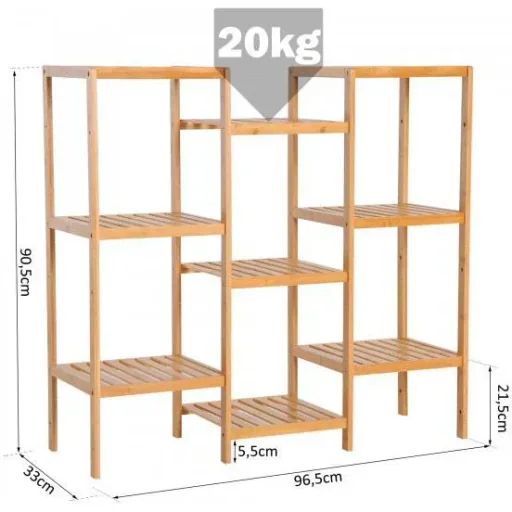 Bathroom shelf with 9 shelves