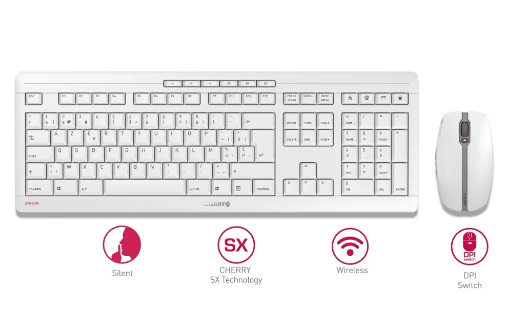 Wireless keyboard and mouse set STREAM DESKTOP gray