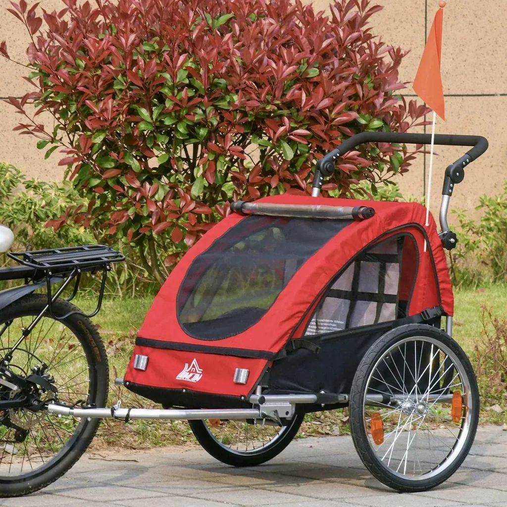 2 in 1 children's trailer colorful colors stroller bicycle trailer