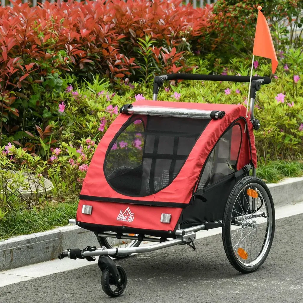 2 in 1 children's trailer colorful colors stroller bicycle trailer