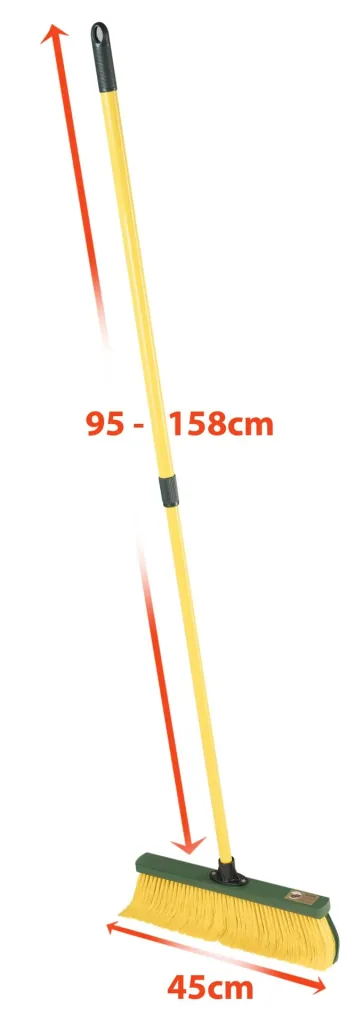 Claw broom with telescopic handle, 45 cm wide