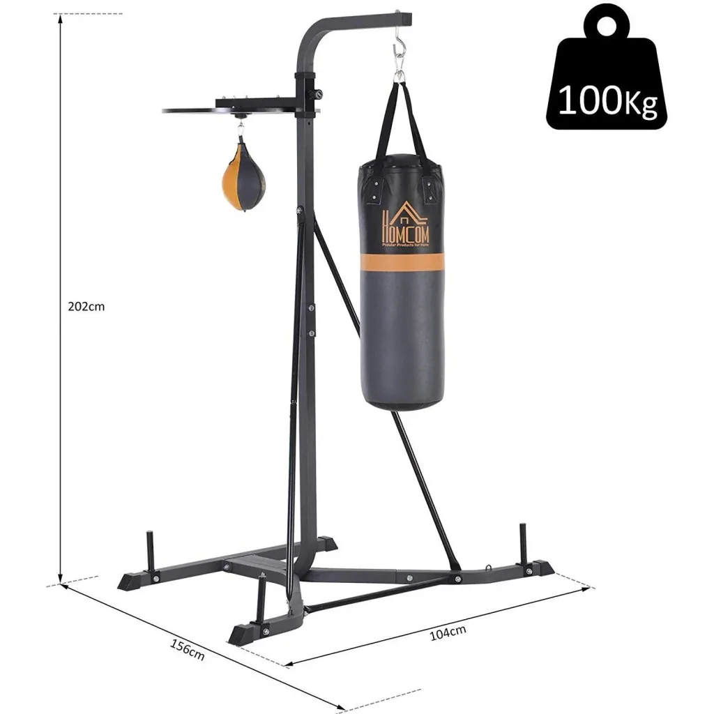 Punching bag stand with punching ball