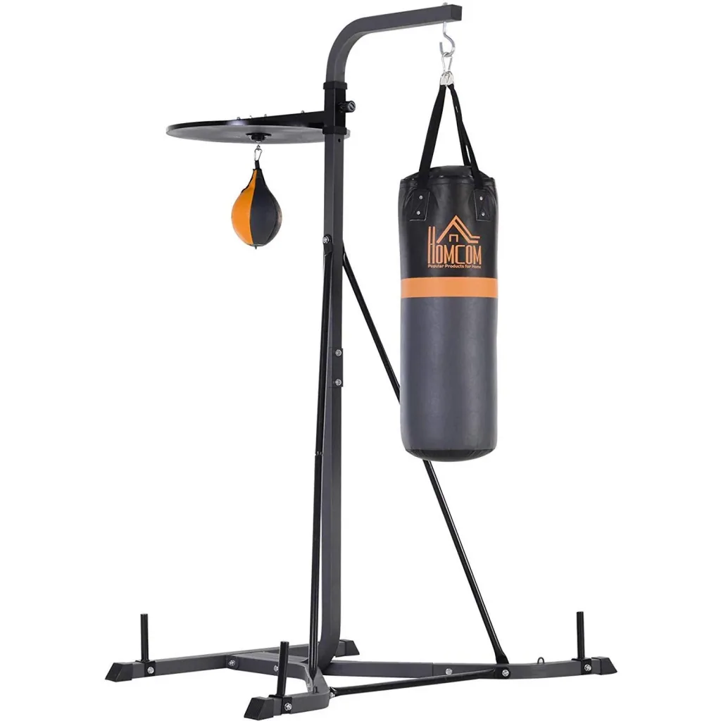 Punching bag stand with punching ball