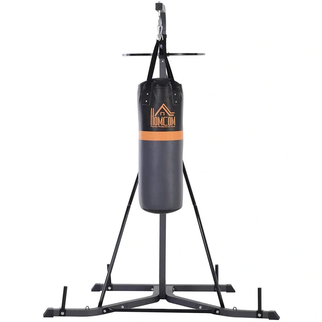 Punching bag stand with punching ball