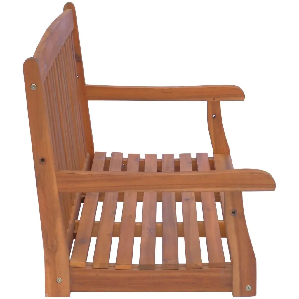 Hanging bench garden swing 2-seater with chains wood brown