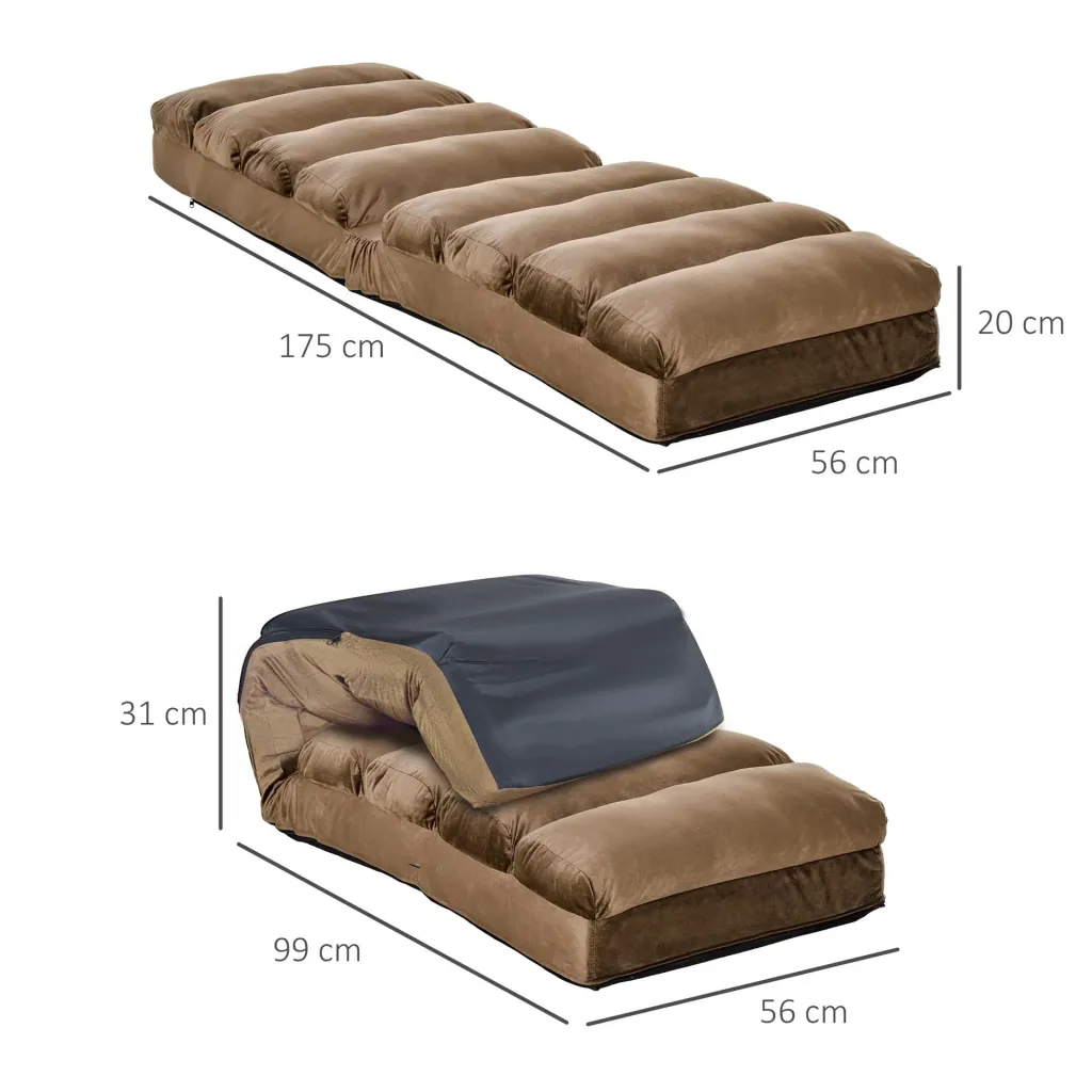 Sleeping chair folding mattress folding mattress adjustable brown