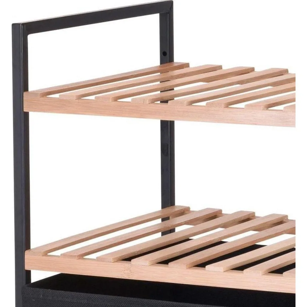 Bathroom Solutions bathroom shelf - with laundry basket - bamboo shelves