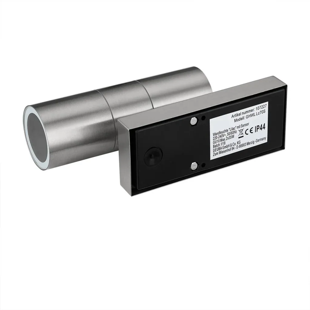 Wall light stainless steel lilac with sensor