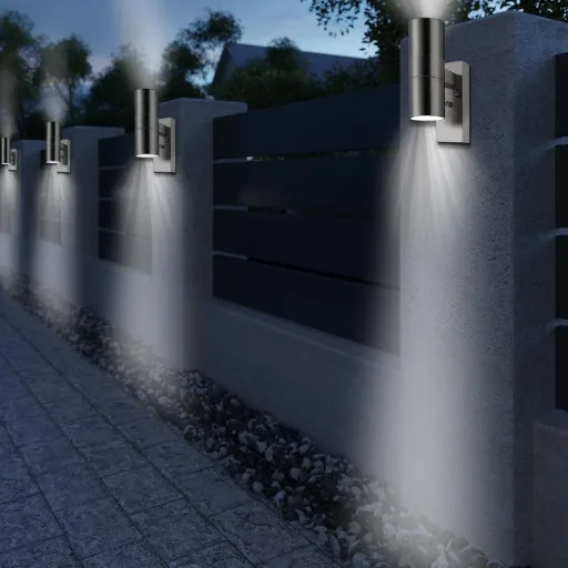 Wall light stainless steel lilac with sensor