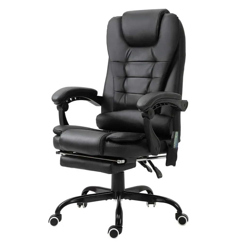 Massage chair executive chair with 7 massage points height adjustable swivel chair with integrated footrest lower backrest
