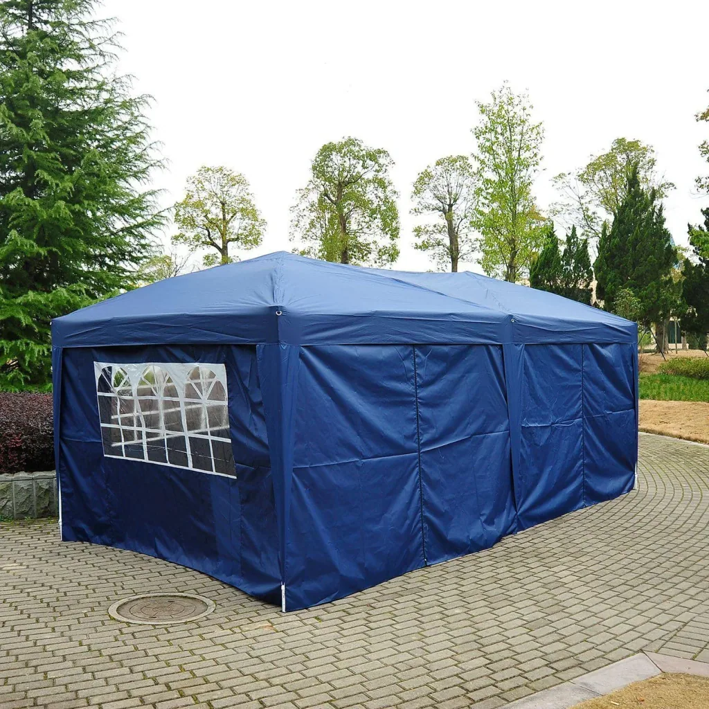 Pop-up gazebo 3x6 water-repellent blue stable Outsunny