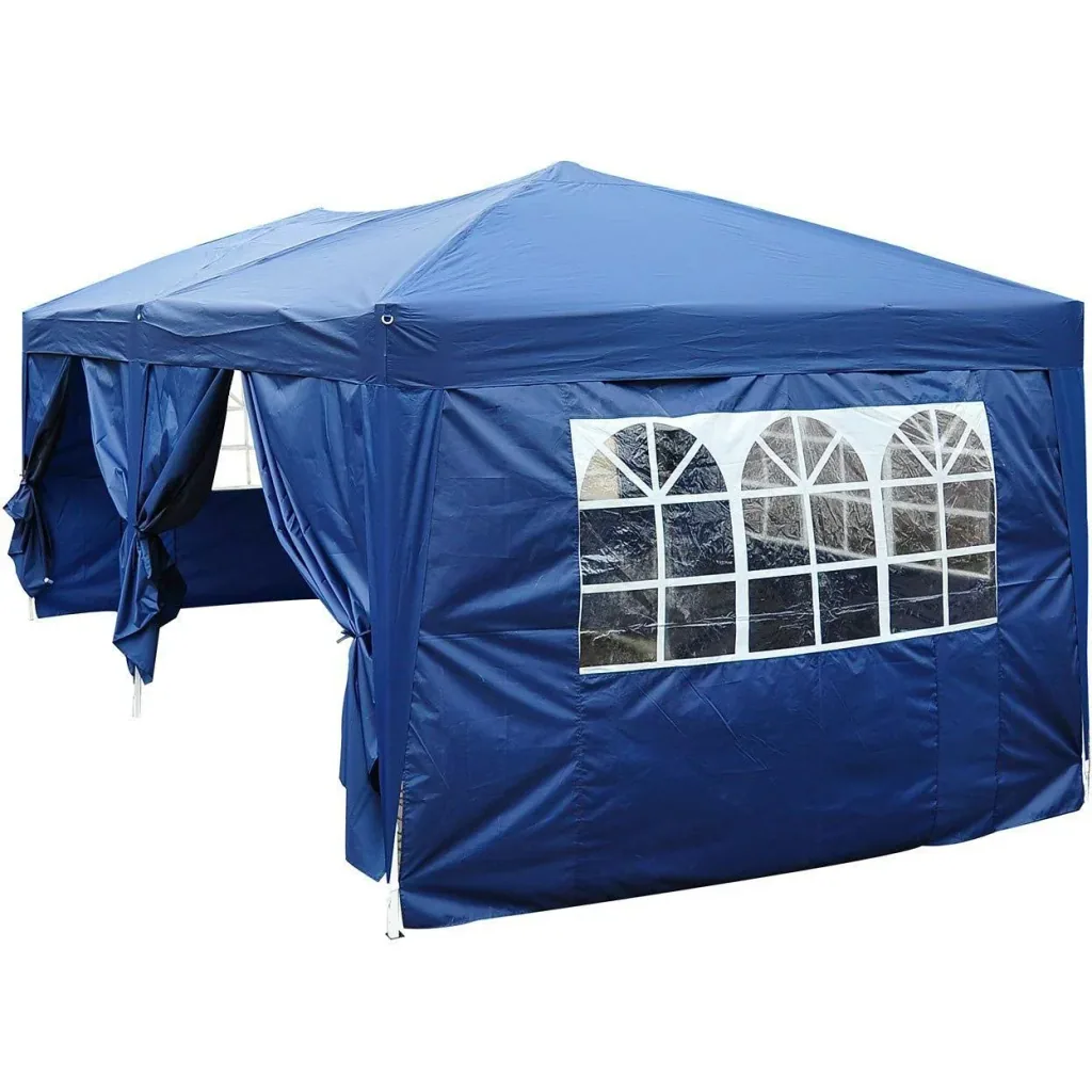 Pop-up gazebo 3x6 water-repellent blue stable Outsunny