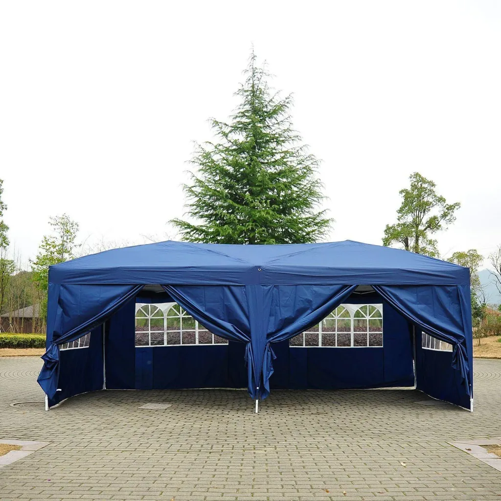 Pop-up gazebo 3x6 water-repellent blue stable Outsunny