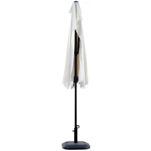Aluminium parasol crank umbrella semi-circular cream-white