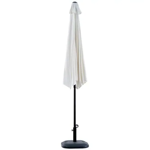 Aluminium parasol crank umbrella semi-circular cream-white