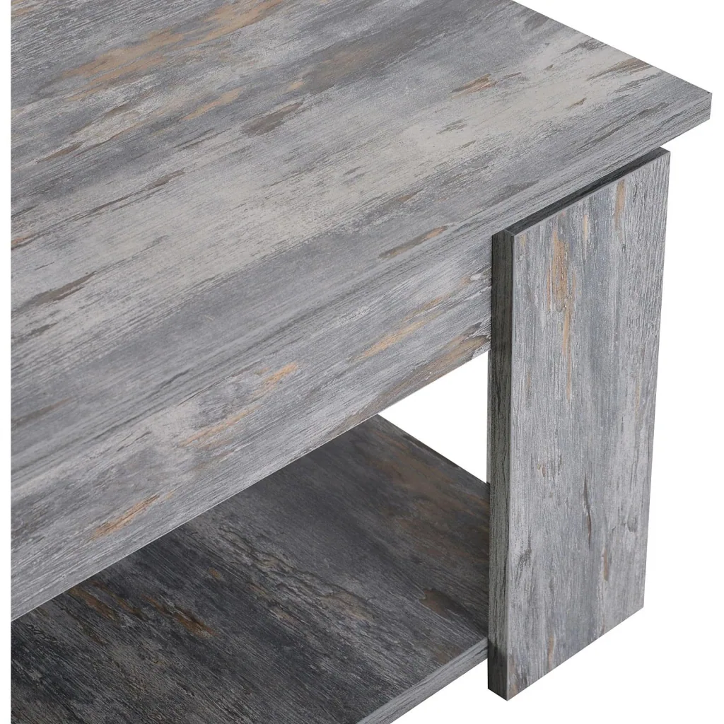 Coffee table side table wooden table with shelf pine shabby 80 x 80 cm