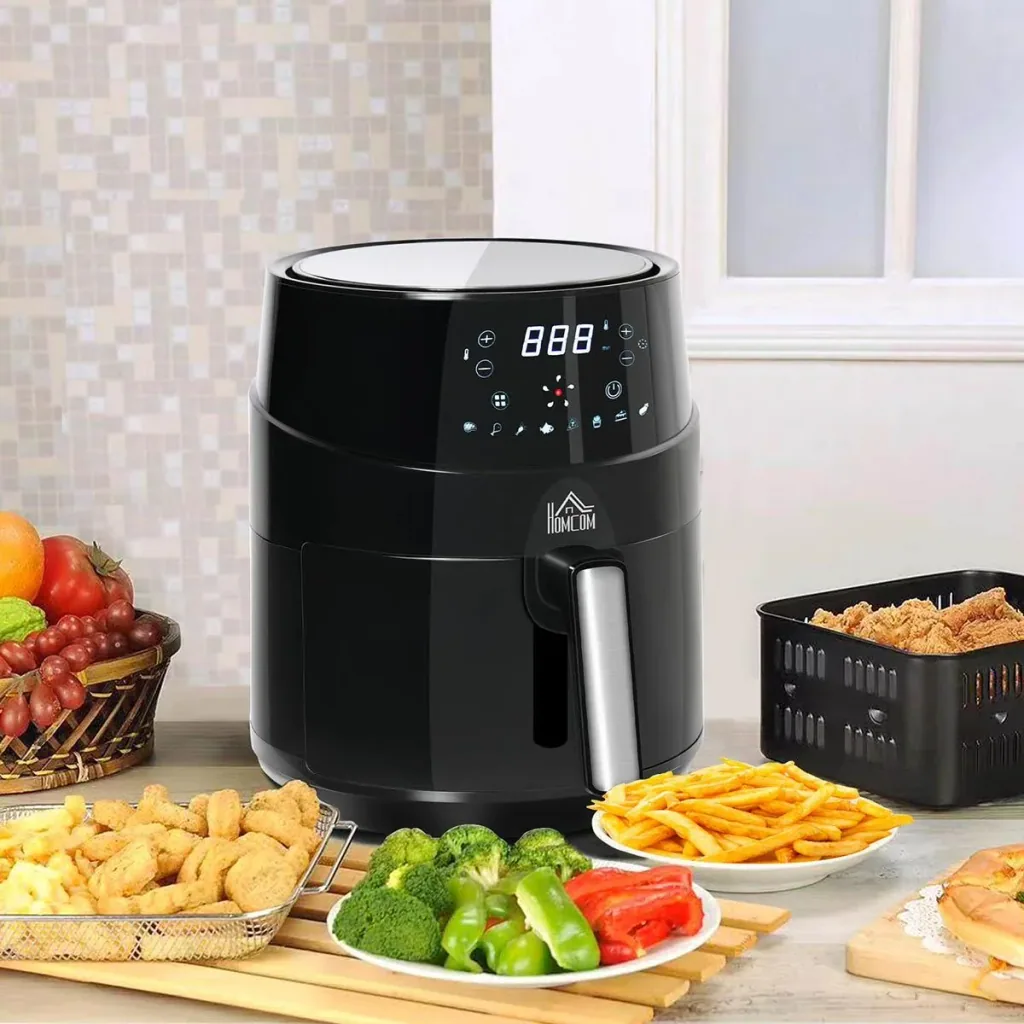 Hot air fryer without oil 4.5 L 1500W Airfryer with 8 preset modes LED display Non-stick coated basket for healthy