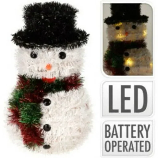 Illuminated snowman with 32 LEDs - 26cm