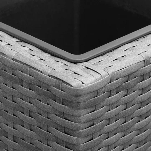 Polyrattan flowerpot grey 83x30.5x60cm