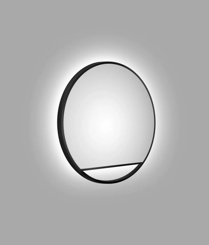 Decorative wall mirror "Black Hole" - Light indirect LED lighting Ø 60 cm