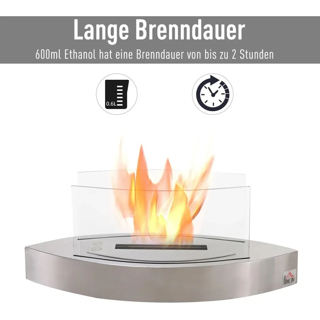 Ethanol fireplace silver