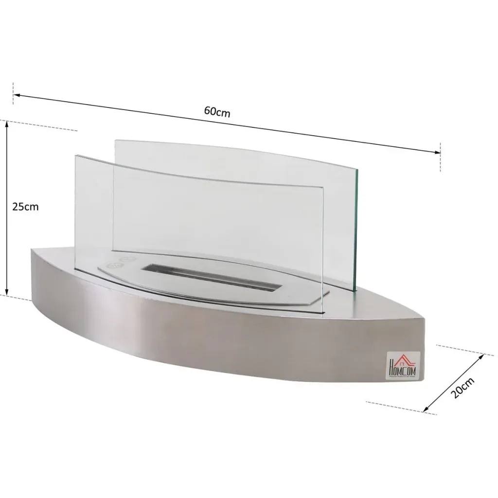 Ethanol fireplace silver