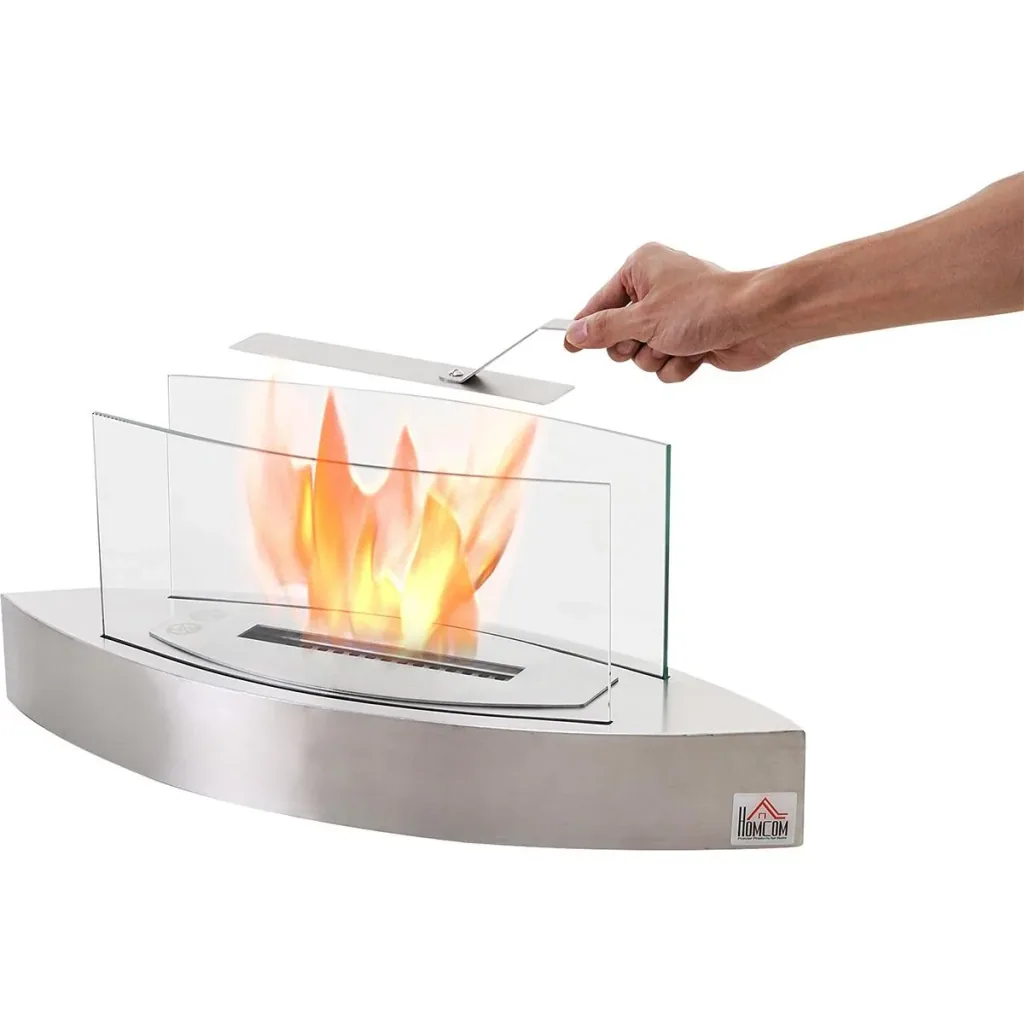 Ethanol fireplace silver