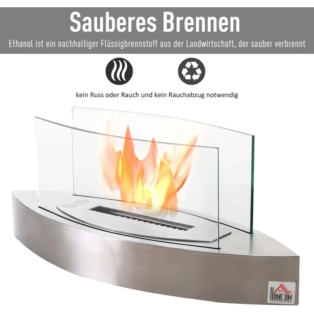 Ethanol fireplace silver