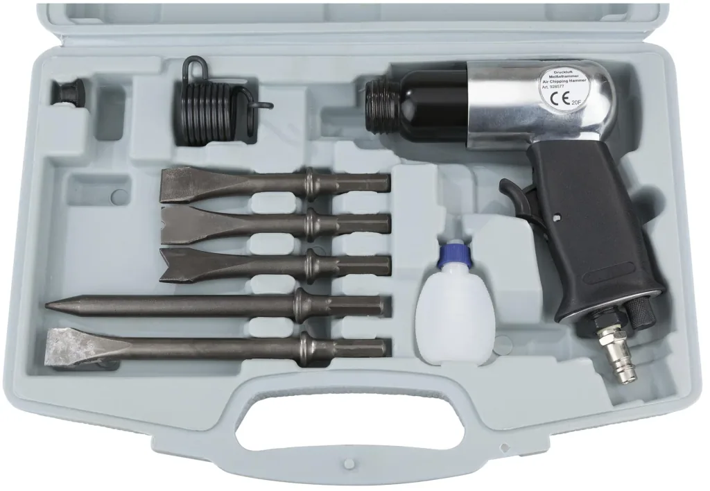 Pneumatic chisel hammer set including accessories