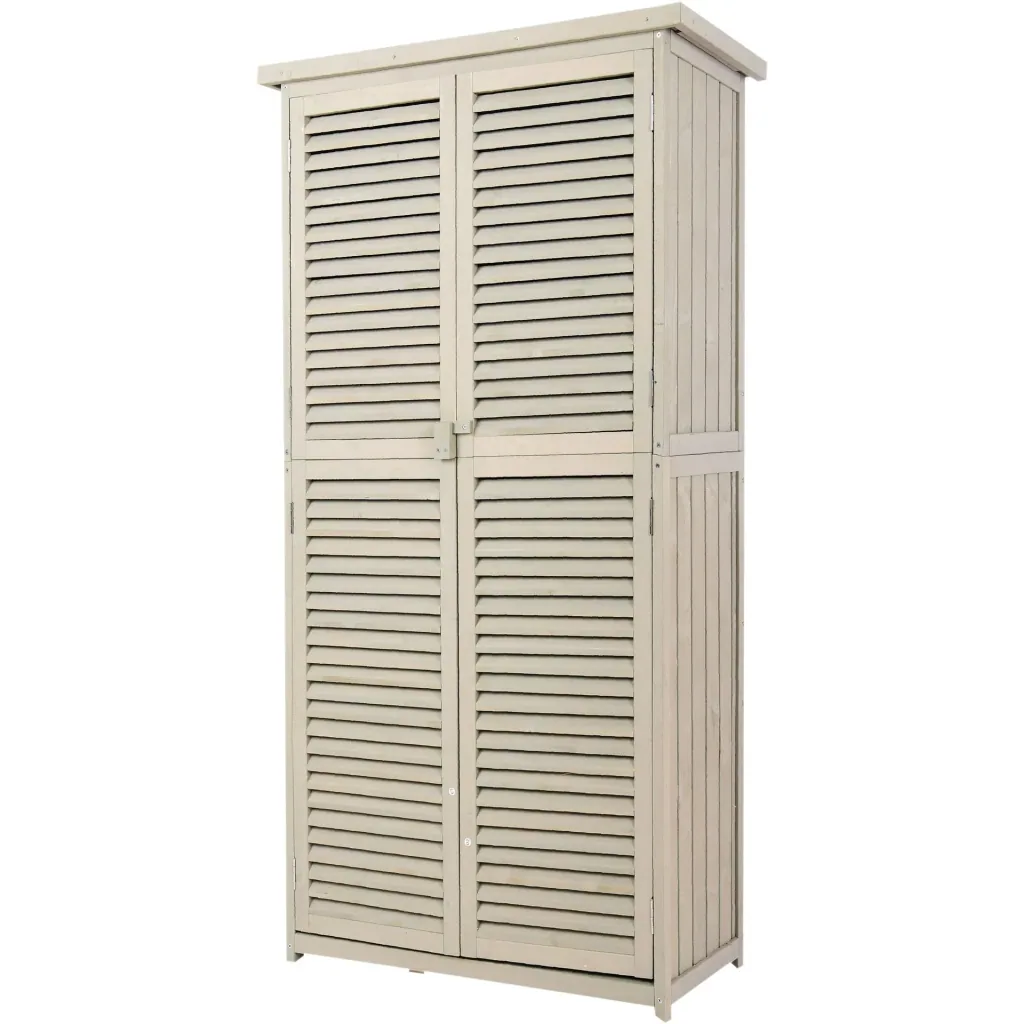 Tool shed tool cabinet 4 compartments gray