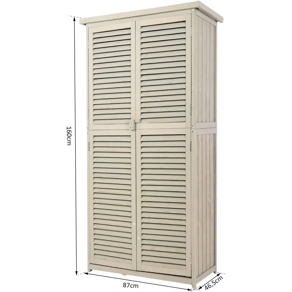 Tool shed tool cabinet 4 compartments gray