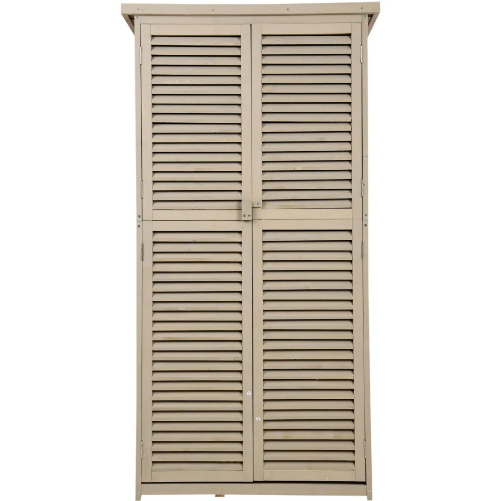 Tool shed tool cabinet 4 compartments gray