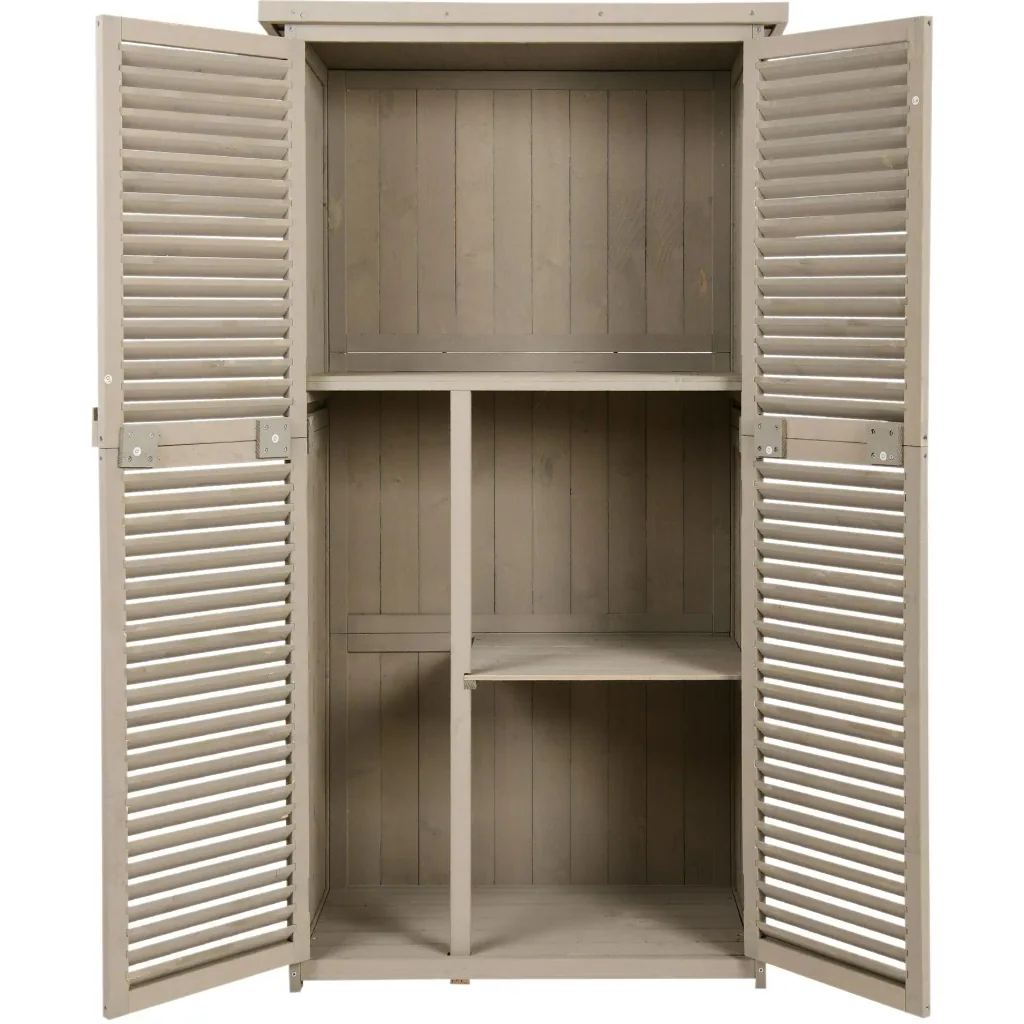 Tool shed tool cabinet 4 compartments gray