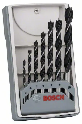 Wood drill bit set, 3 - 10 mm, 7 pieces