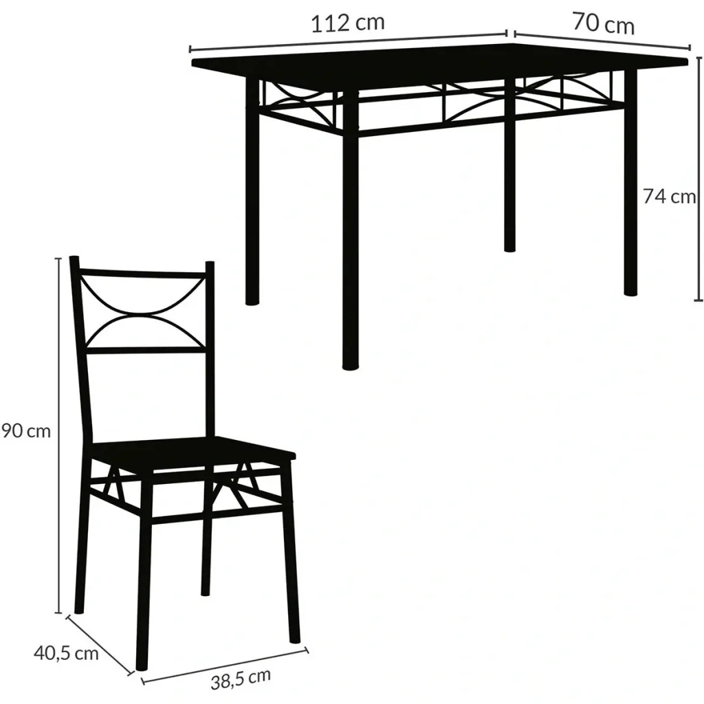 5-piece lounge set "Paul" - dining table + 4 chairs - oak