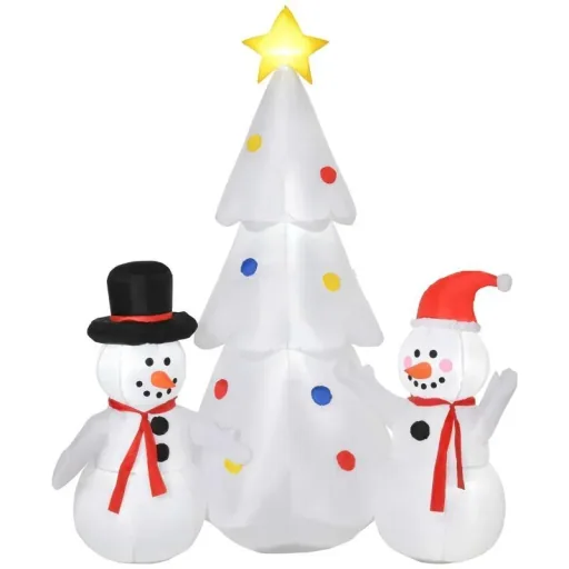 Inflatable Christmas tree Christmas decoration with snowman 185 cm