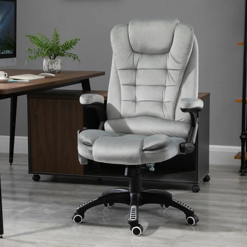 Swivel chair with massage function, grey