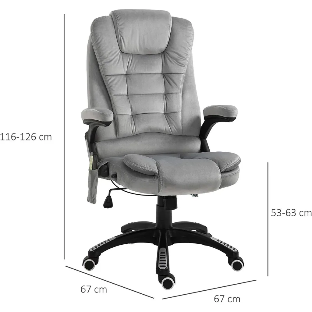 Swivel chair with massage function, grey
