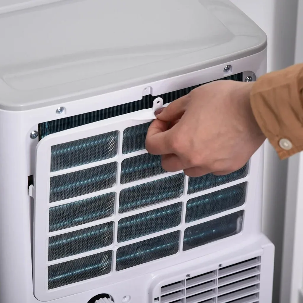 4-in-1 air conditioner with remote control white, grey