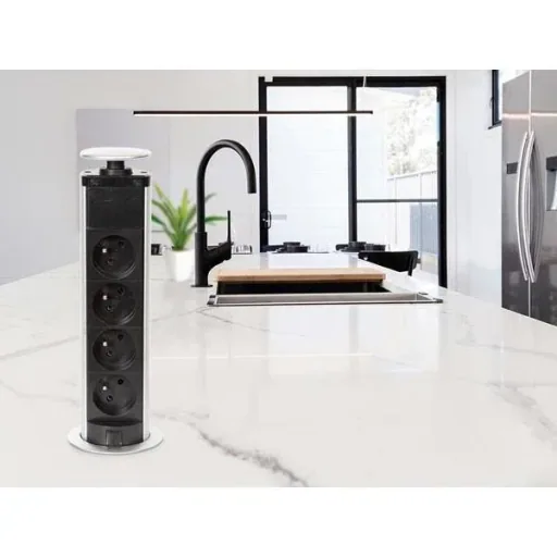 Pop-up socket with 4 sockets - Pin-earth