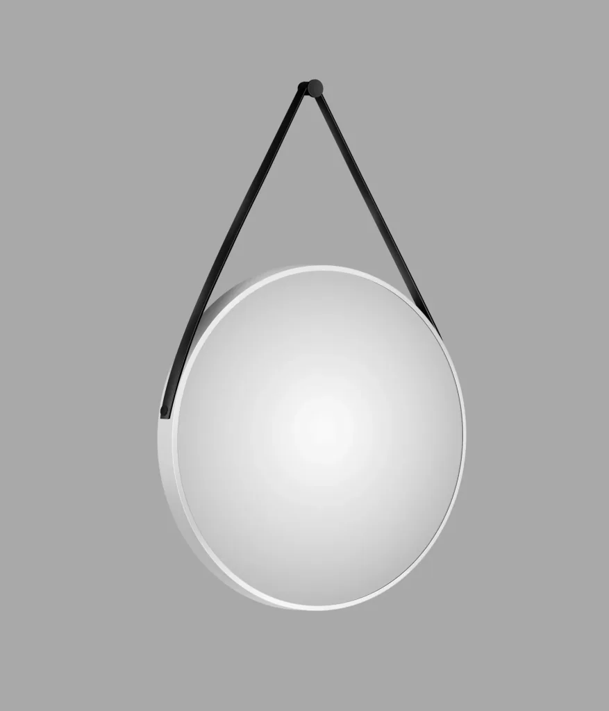 Decorative round wall mirror in matt white Ø 80 cm - high-quality robust aluminum frame