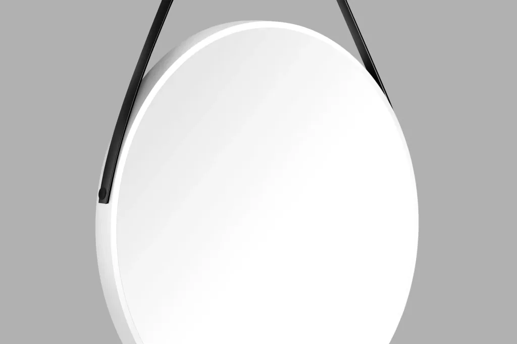 Decorative round wall mirror in matt white Ø 80 cm - high-quality robust aluminum frame