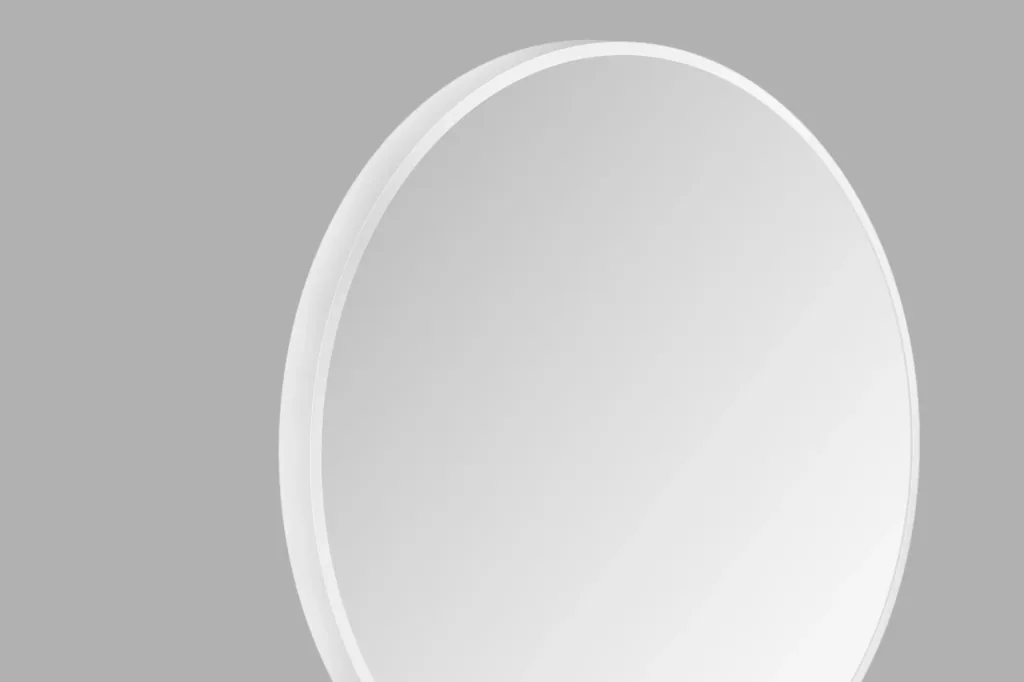Decorative round wall mirror in matt white Ø 80 cm - high-quality robust aluminum frame