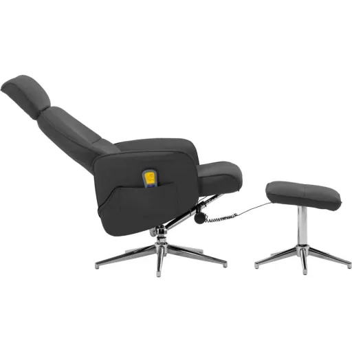 Adjustable massage chair with footstool anthracite