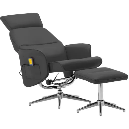 Adjustable massage chair with footstool anthracite