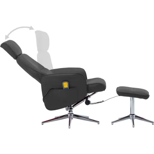 Adjustable massage chair with footstool anthracite