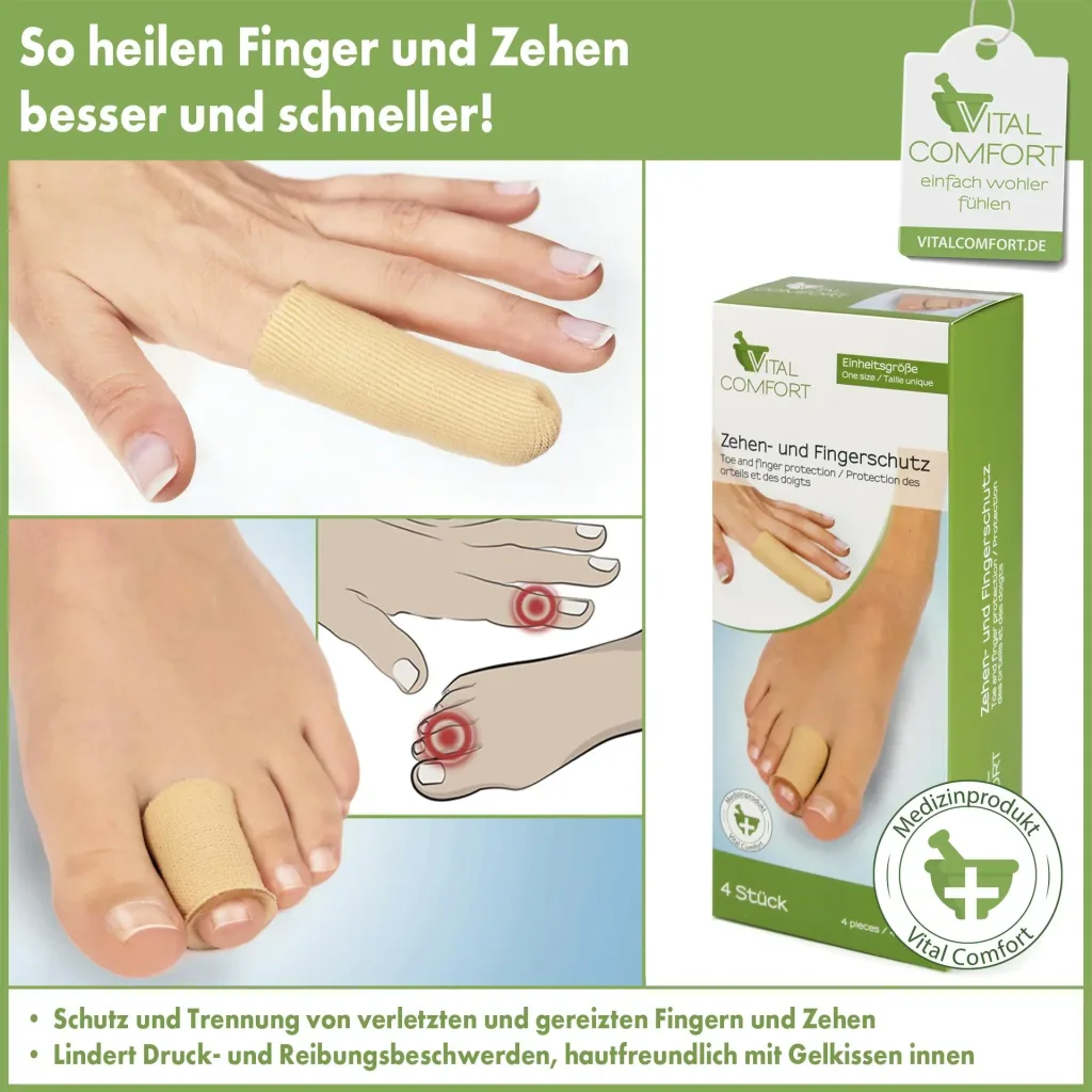 Finger and toe protectors, 2 each