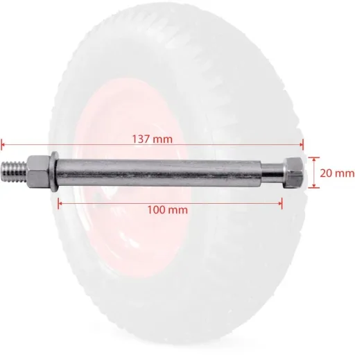 Wheelbarrow spare pneumatic tire/wheel including axle