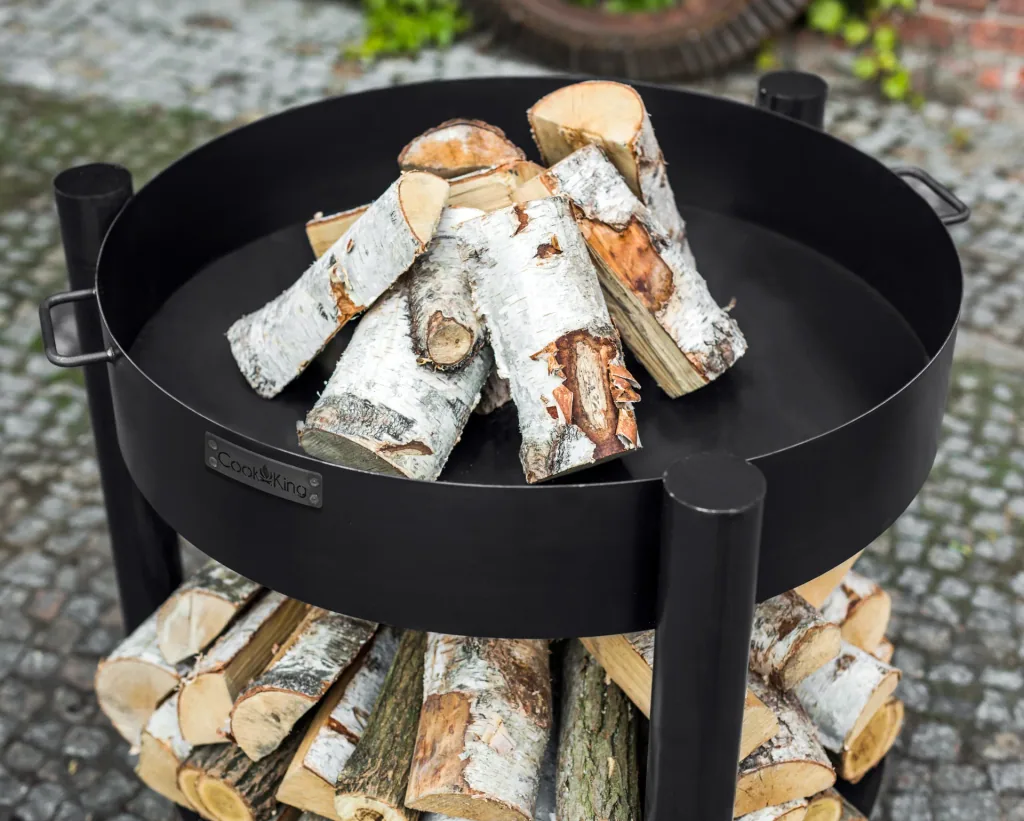CookKing Vuurkorf Montana 80 hoog, inclusief houtopslag